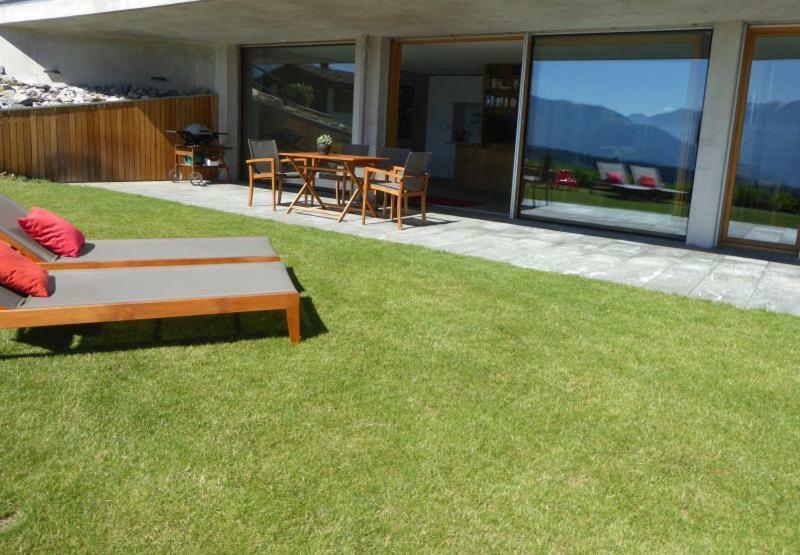 Casa Admisa, Spektakulaere Aussicht, Ski In And Out, Hochwertige Einrichtung, Valserstein Und Eiche Flims Dış mekan fotoğraf