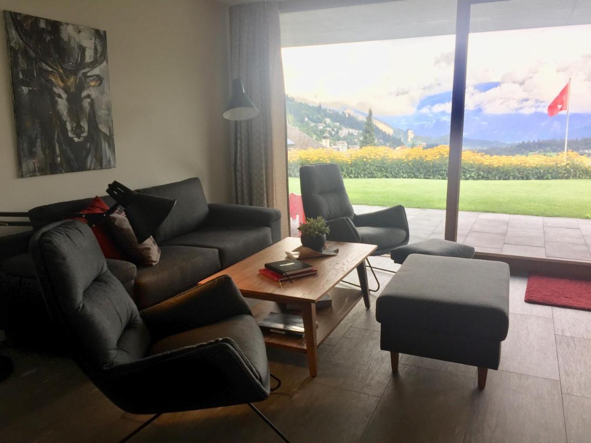 Casa Admisa, Spektakulaere Aussicht, Ski In And Out, Hochwertige Einrichtung, Valserstein Und Eiche Flims Dış mekan fotoğraf